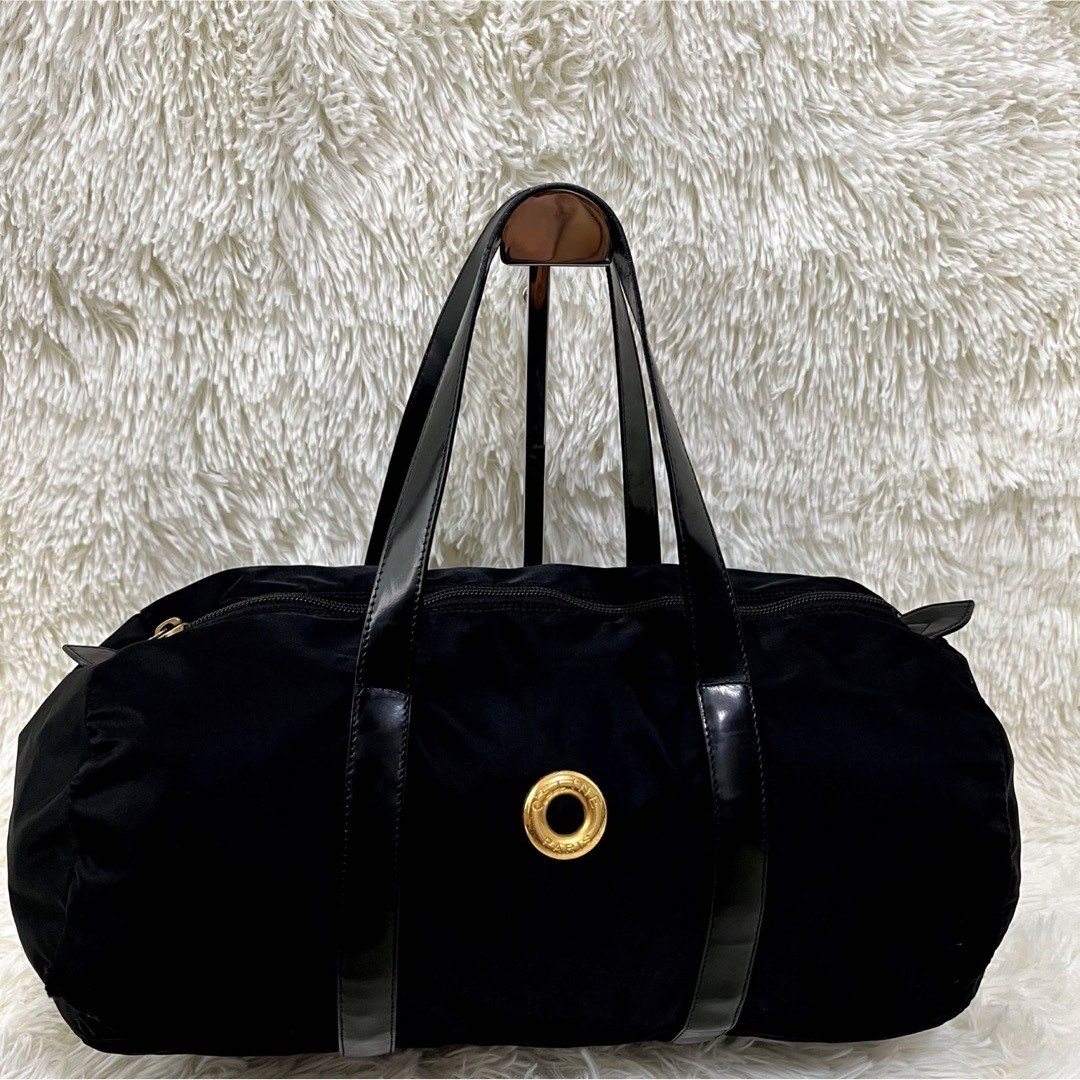 celine(セリーヌ)の✨極希少✨　CELINE ボストンバック　サークルロゴ　金金具　ナイロン　丸型 レディースのバッグ(ボストンバッグ)の商品写真
