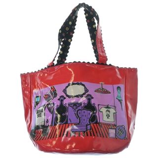 アナスイ(ANNA SUI)のAnna Sui アナスイ トートバッグ - 赤x紫x黒等(総柄) 【古着】【中古】(トートバッグ)