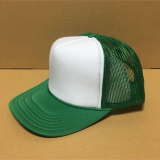 オットーキャップ(OTTO CAP)のOTTOメッシュキャップ☆白緑ハーフ☆ツートングリーン☆白ケリーグリーン(キャップ)