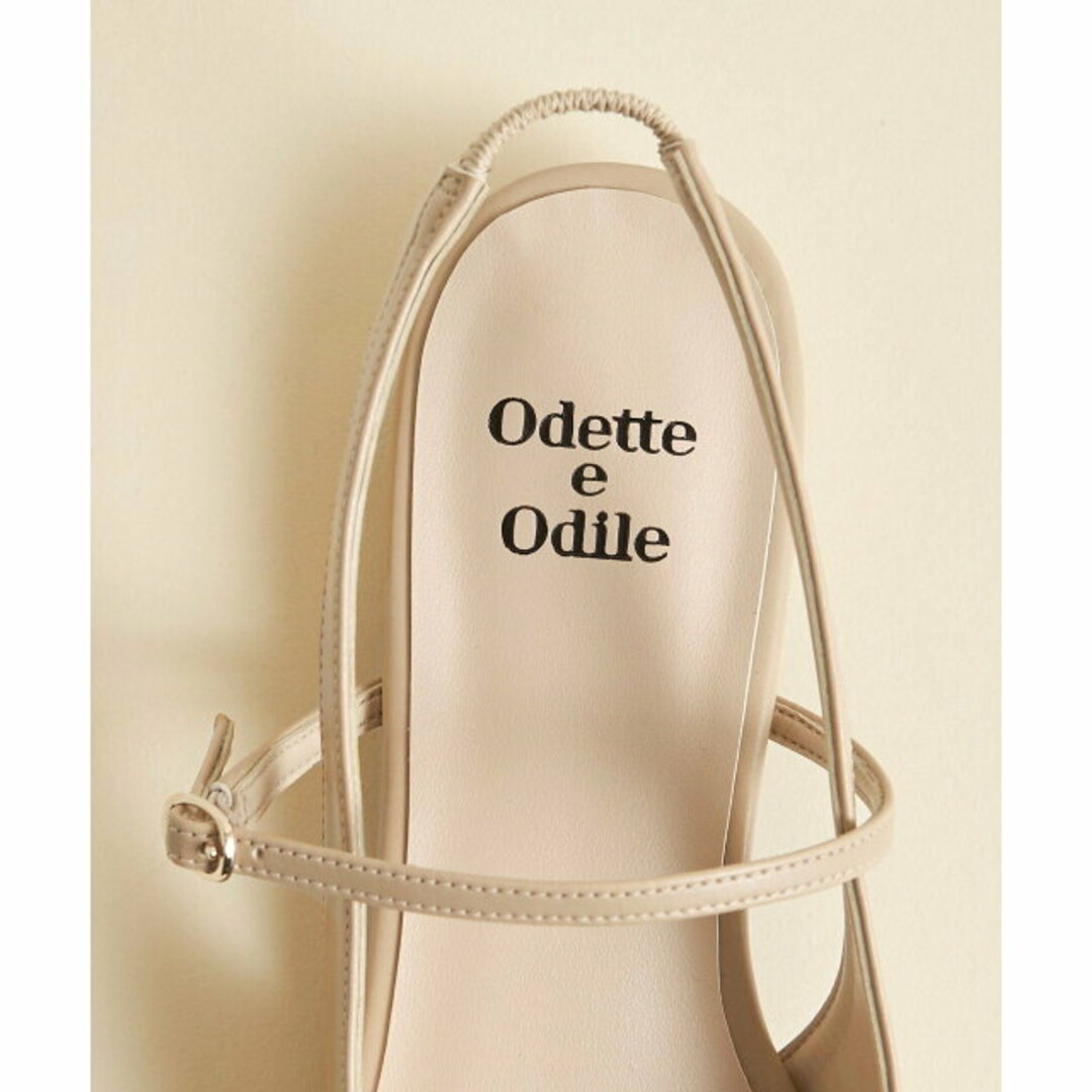 Odette e Odile(オデットエオディール)の【BEIGE】ラウンドコンビストラップバックベルト フラット15● レディースの靴/シューズ(ハイヒール/パンプス)の商品写真