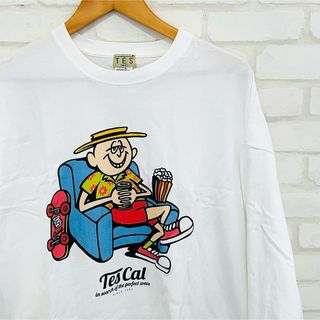 エンドレスサマー(THE ENDLESS SUMMER（TES）)の美品！TES エンドレスサマー TesCal プリントオーバーサイズロンＴ Ｓ(Tシャツ/カットソー(七分/長袖))