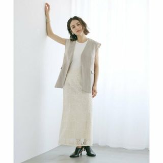 EMMEL REFINES - 【BEIGE】<EMMEL REFINES>EM ノーラペル ロング ジレ