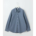 【COBALT】【XL】<Steven Alan> POPLIN MINI/CHK REVERSE SEAM SHIRT -LOOSE/シャツ