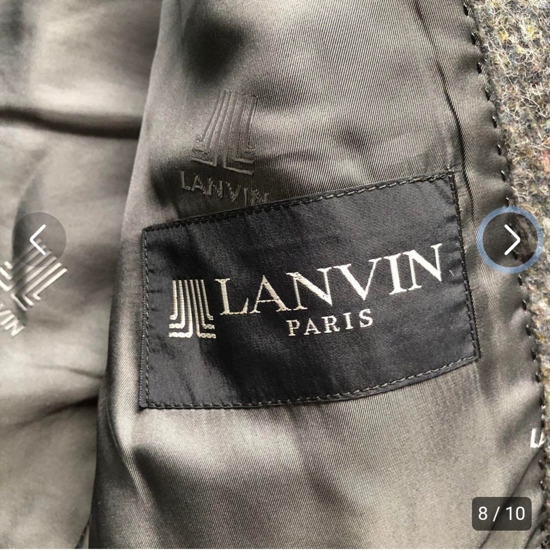 LANVIN(ランバン)のランバン　ツイード　くるみボタン　テーラードジャケット グレー　M相当 メンズのジャケット/アウター(テーラードジャケット)の商品写真