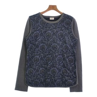 ドリスヴァンノッテン(DRIES VAN NOTEN)のDRIES VAN NOTEN スウェット S グレーx紺(総柄) 【古着】【中古】(スウェット)