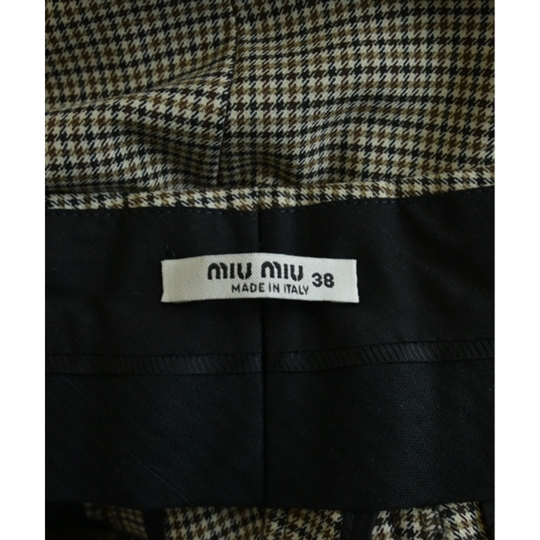 miumiu(ミュウミュウ)のMiu Miu スラックス 38(S位) グレーx茶x黒(チェック) 【古着】【中古】 レディースのパンツ(その他)の商品写真