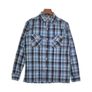 バテンウエア(BATTENWEAR)のBattenwear カジュアルシャツ S 水色x紺x黄(チェック) 【古着】【中古】(シャツ)