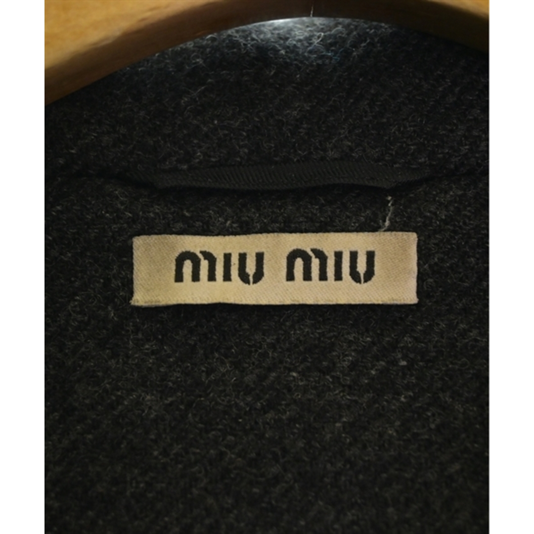 miumiu(ミュウミュウ)のMiu Miu ミュウミュウ ダッフルコート 38(S位) ダークグレー 【古着】【中古】 レディースのジャケット/アウター(ダッフルコート)の商品写真