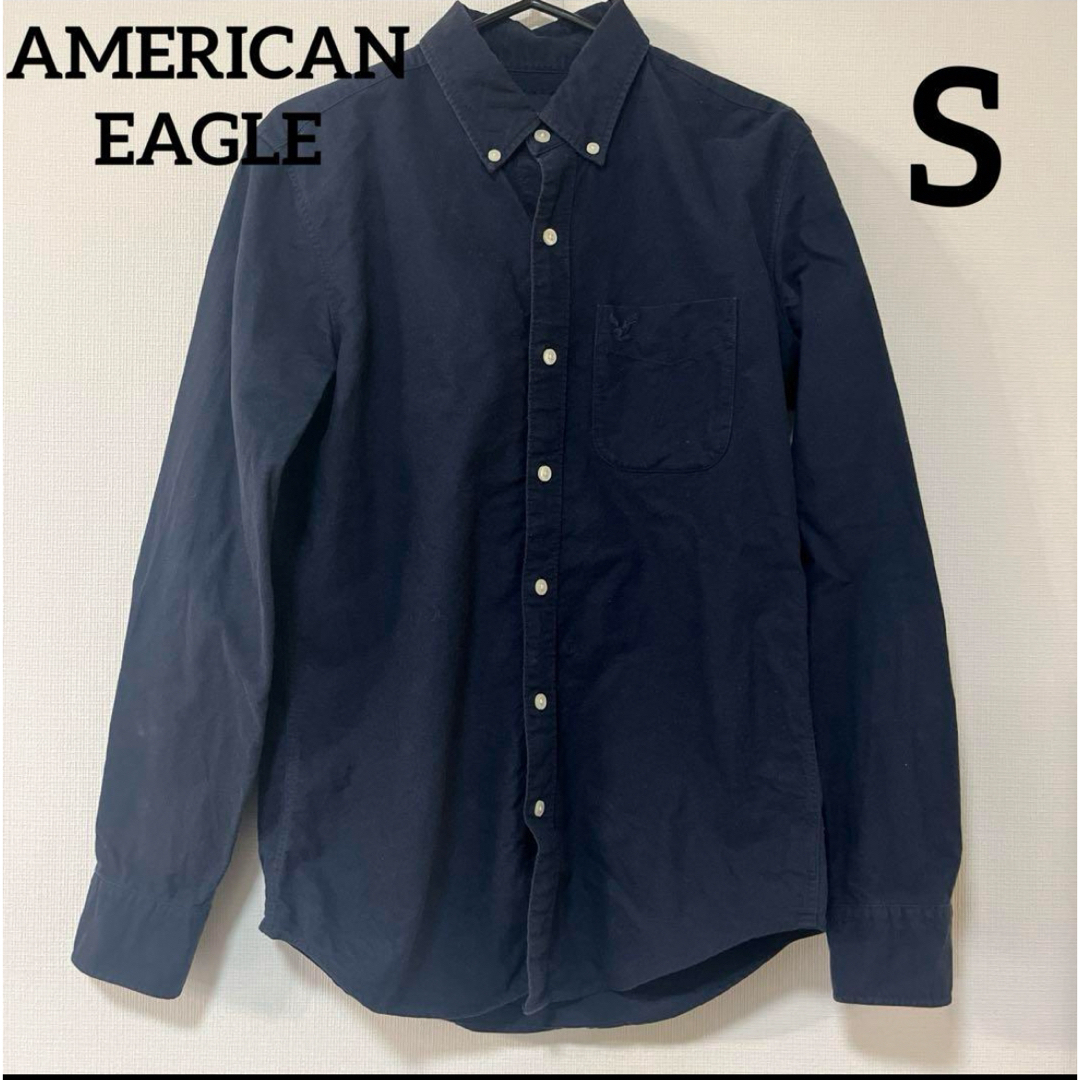 American Eagle(アメリカンイーグル)のAMERICAN EAGLE ネイビー シャツ Sサイズ メンズのトップス(シャツ)の商品写真