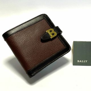 バリー(Bally)の【ほぼ未使用品】BALLY　キラリ金のBが印象的　レザー　二つ折り財布(財布)