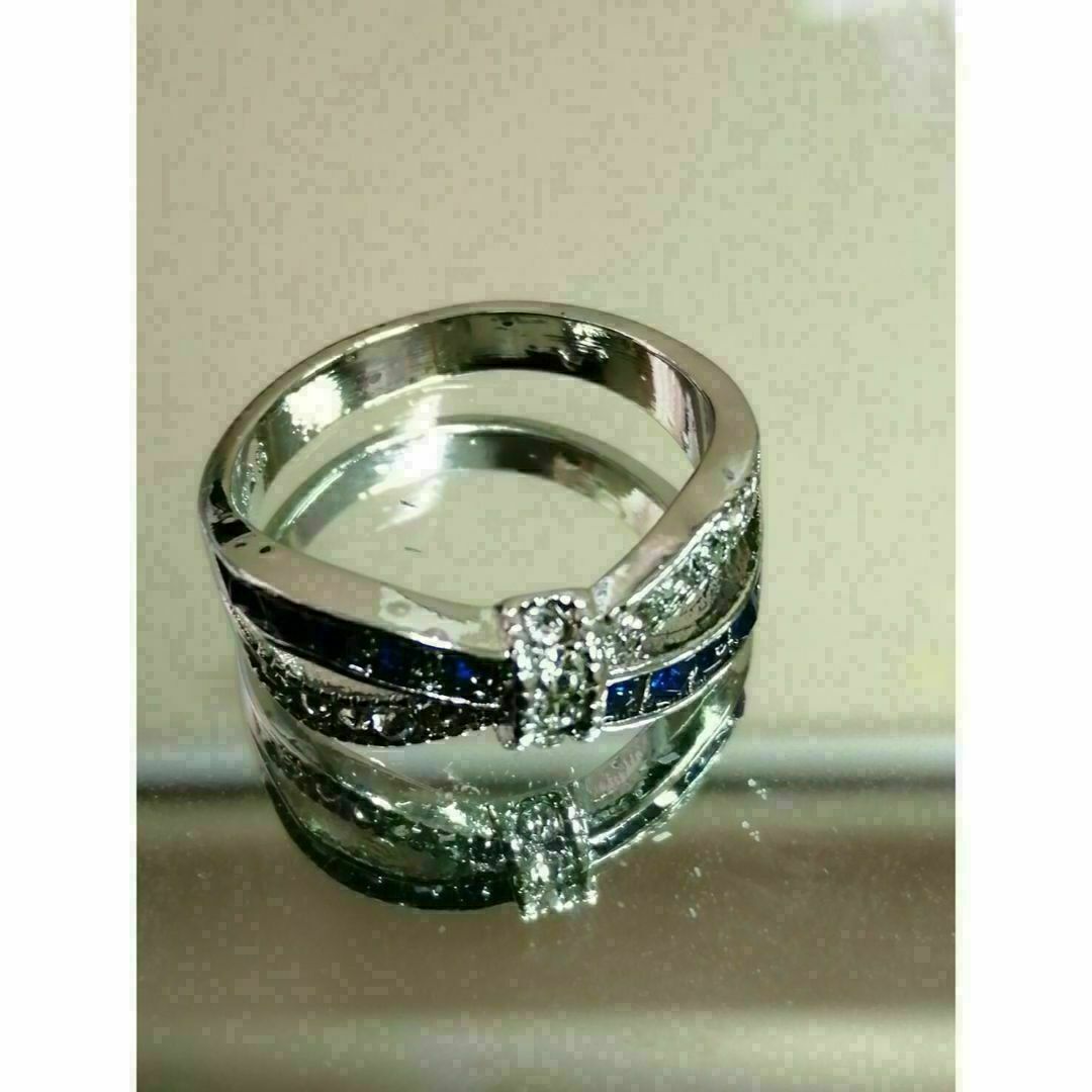 【R091】リング 　メンズ　 レディース　指輪 　ブルー　青　20号 レディースのアクセサリー(リング(指輪))の商品写真