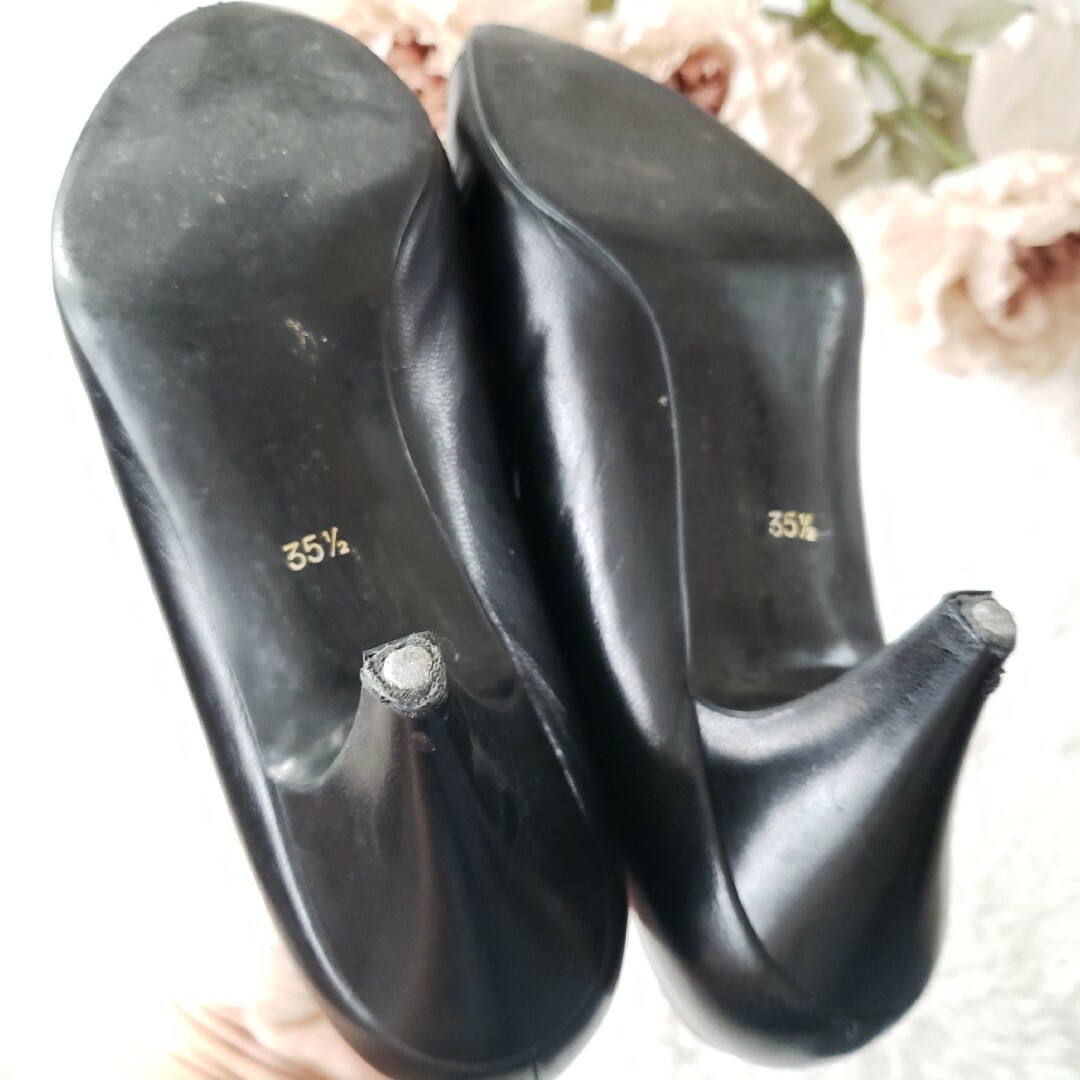 GIVENCHY(ジバンシィ)のGIVENCHYヴィンテージレザーリボンパンプス 35ハーフ レディースの靴/シューズ(ハイヒール/パンプス)の商品写真