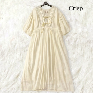 Crisp - クリスプ ✿ ゆったり ナチュラル ロングワンピース 綿 コットン ホワイト
