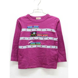 ミキハウス(mikihouse)の【値下げ!】♪ミキハウス/MIKIHOUSE♪110cm 長袖Tシャツ/長袖カットソー/ロンT 紫×グレー系【中古】子供服 キッズ kids 男の子 春秋 409032 tops(Tシャツ/カットソー)