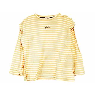 ポンポネット(pom ponette)の[ポンポネット/pom ponette]150cm 長袖カットソー/長袖Tシャツ/ロンT ベージュ×白 '21年製【中古】 子供服 キッズ kids ジュニア 女の子 春秋冬 502132 tops(Tシャツ/カットソー)