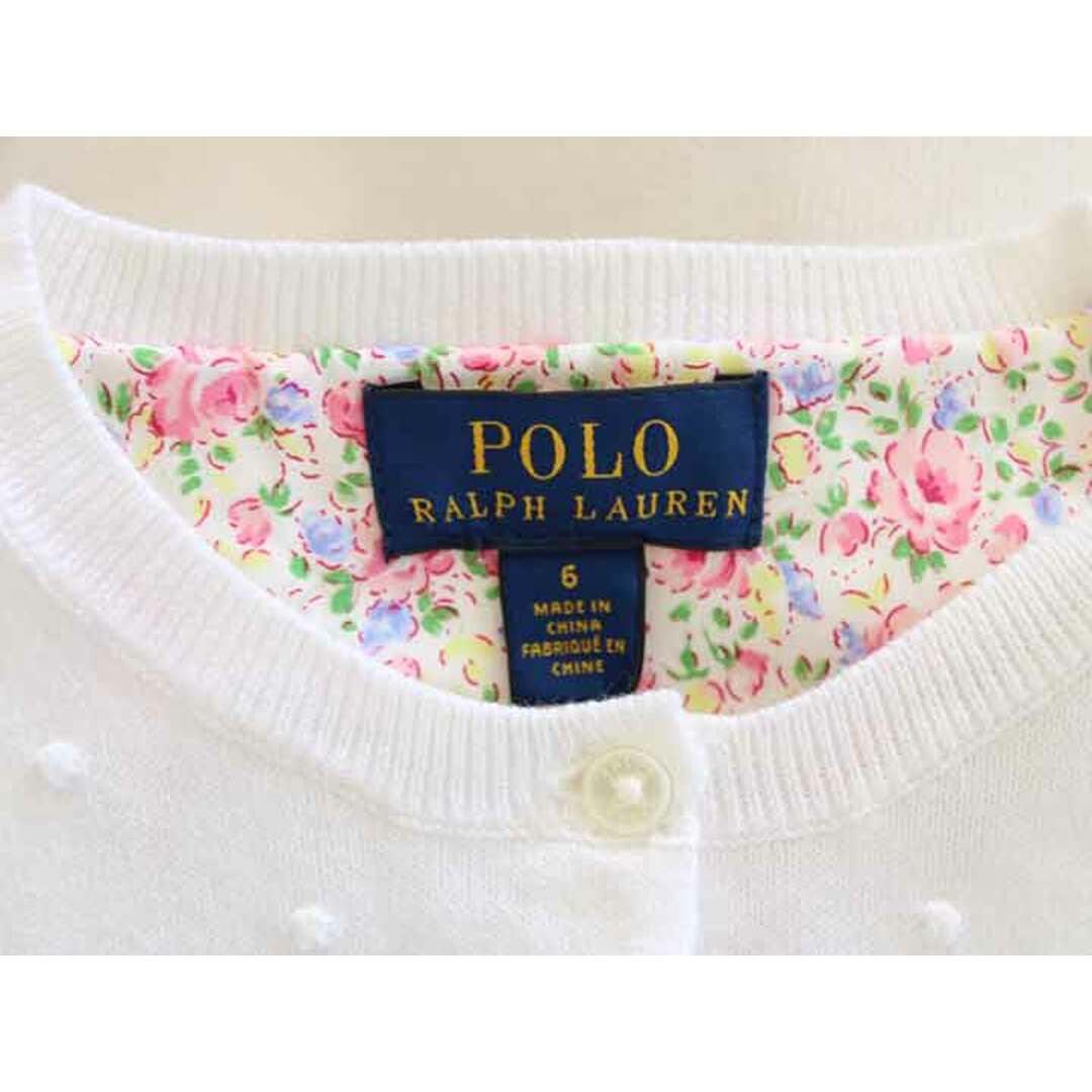 Ralph Lauren(ラルフローレン)の【春物 新入荷!】†ラルフローレン/Ralph Lauren†120cm(6) 長袖カーディガン 白【中古】子供服 キッズ kids 女の子 春秋 tops 612042 キッズ/ベビー/マタニティのキッズ服女の子用(90cm~)(カーディガン)の商品写真