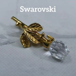 スワロフスキー(SWAROVSKI)の【匿名配送】 SWAROVSKI スワロフスキー ブローチ 花 ゴールド 7 小(ブローチ/コサージュ)