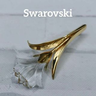 スワロフスキー(SWAROVSKI)の【匿名配送】 SWAROVSKI スワロフスキー ブローチ ゴールド 花 6(ブレスレット/バングル)