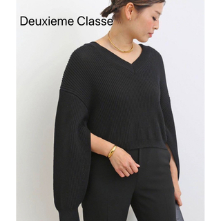 ドゥーズィエムクラス(DEUXIEME CLASSE)の【美品】Deuxieme Classe デザインスリーブ クロップドプルオーバー(ニット/セーター)
