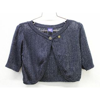 アナスイ(ANNA SUI)の△アナスイミニ/ANNA SUI mini△120cm(M) 五分袖ボレロ 濃紺 シルバーラメ入り【中古】子供服 キッズ kids 女の子 春夏秋 409032 tops(カーディガン)