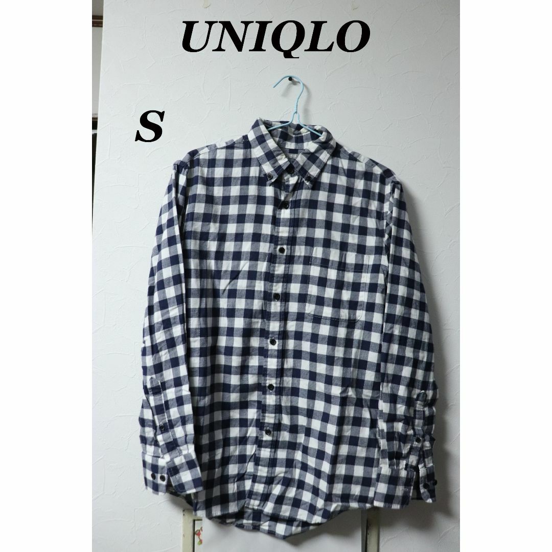 UNIQLO(ユニクロ)のプロフ必読UNIQLOブロックチェックネルシャツ/ネイビー良品S メンズのトップス(シャツ)の商品写真