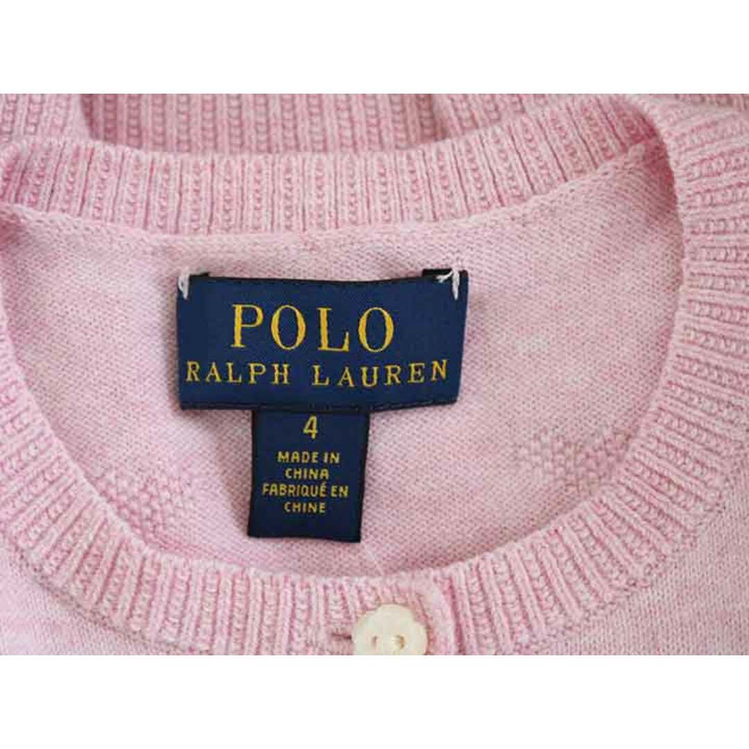 Ralph Lauren(ラルフローレン)の†ラルフローレン/Ralph Lauren†110cm 長袖カーディガン ピンク【中古】子供服 キッズ kids 女の子 春秋 tops 902042 キッズ/ベビー/マタニティのキッズ服女の子用(90cm~)(カーディガン)の商品写真