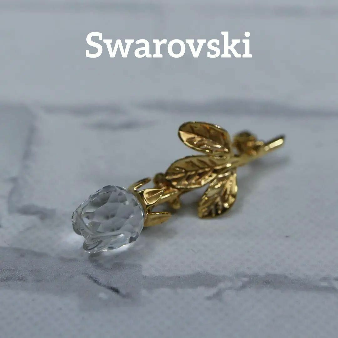 SWAROVSKI(スワロフスキー)の【匿名配送】 SWAROVSKI スワロフスキー ブローチ 花 ゴールド 5 小 レディースのアクセサリー(ブローチ/コサージュ)の商品写真