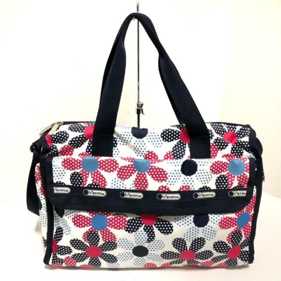 LeSportsac(レスポートサック)のLESPORTSAC(レスポートサック) ボストンバッグ美品  - 白×ピンク×マルチ 花柄/2way/本体ロックなし レスポナイロン レディースのバッグ(ボストンバッグ)の商品写真