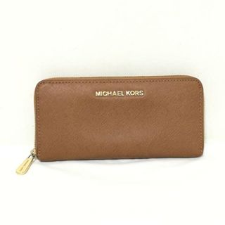 マイケルコース(Michael Kors)のMICHAEL KORS(マイケルコース) 長財布 - ダークブラウン ラウンドファスナー レザー(財布)