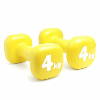 【色: 4kg×2個/イエロー】【２個セット】 ダンベル 1kg 2kg 3kg(トレーニング用品)