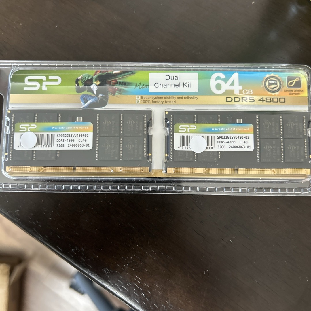 新品未開封　ddr5 4800 32GB 2枚　SODIMM