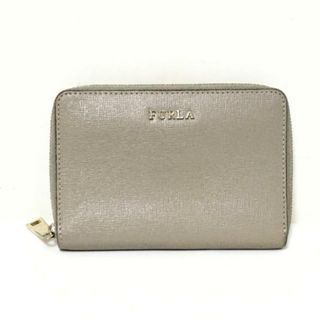 フルラ(Furla)のFURLA(フルラ) 2つ折り財布 - グレー ラウンドファスナー レザー(財布)