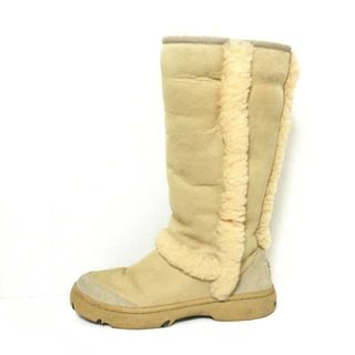 アグ(UGG)のUGG(アグ) ロングブーツ W7 レディース SUNBURST TALL ライトイエロー×アイボリー×ライトグレー ムートン×スエード(ブーツ)