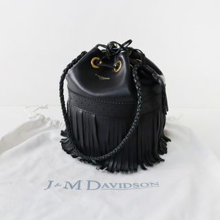 ジェイアンドエムデヴィッドソン(J&M DAVIDSON)の美品 ジェイアンドエムデヴィッドソン J&M DAVIDSON カーニバル フリンジバッグ/ブラック レザー【2400013759762】(ハンドバッグ)