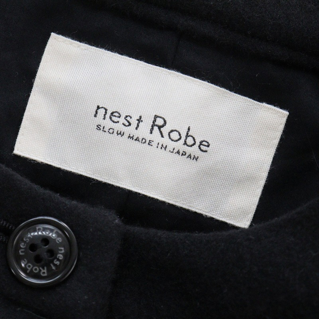 nest Robe(ネストローブ)の美品 2023AW ネストローブ nest Robe ウールメルトンベスト F/ブラック トップス【2400013760249】 レディースのトップス(ベスト/ジレ)の商品写真