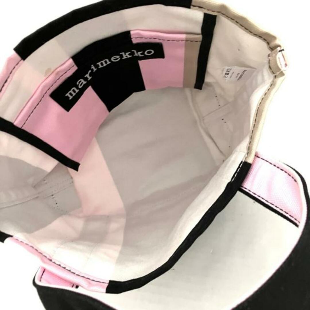 marimekko(マリメッコ)のmarimekko(マリメッコ) トートバッグ - 黒×ピンク×ベージュ キャンバス レディースのバッグ(トートバッグ)の商品写真