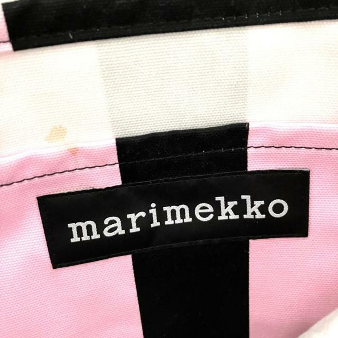 marimekko(マリメッコ)のmarimekko(マリメッコ) トートバッグ - 黒×ピンク×ベージュ キャンバス レディースのバッグ(トートバッグ)の商品写真