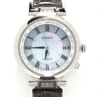 セイコー(SEIKO)のSEIKO(セイコー) 腕時計 EXCELINE(エクセリーヌ) 1B25-OAMO レディース 型押し加工/電波 ホワイトシェル(腕時計)