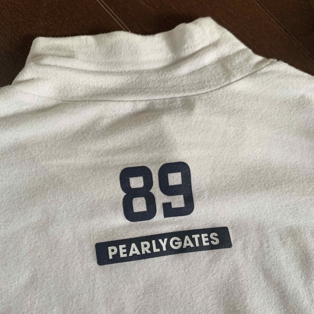 PEARLY GATES(パーリーゲイツ)のパーリーゲイツモックネックシャツ白サイズ5 メンズのトップス(ニット/セーター)の商品写真