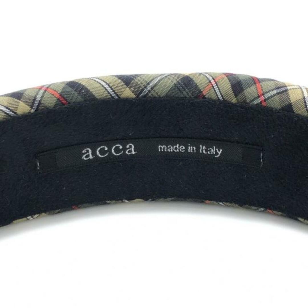 acca(アッカ)のacca(アッカ) カチューシャ - コットン ダークグリーン×ライトグレー×マルチ チェック柄 レディースのヘアアクセサリー(カチューシャ)の商品写真