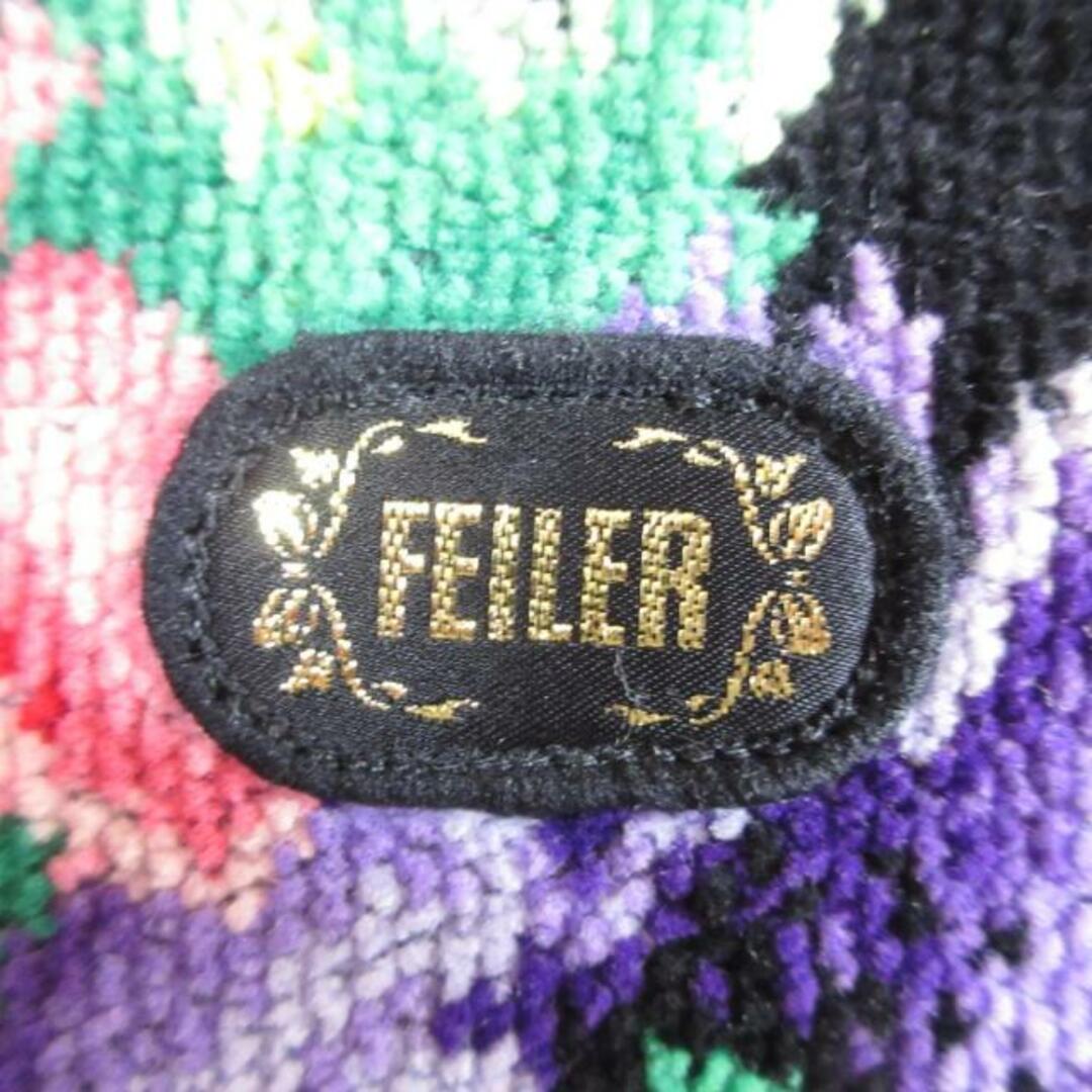 FEILER(フェイラー)のFEILER(フェイラー) トートバッグ - 黒×パープル×マルチ 花柄 パイル レディースのバッグ(トートバッグ)の商品写真