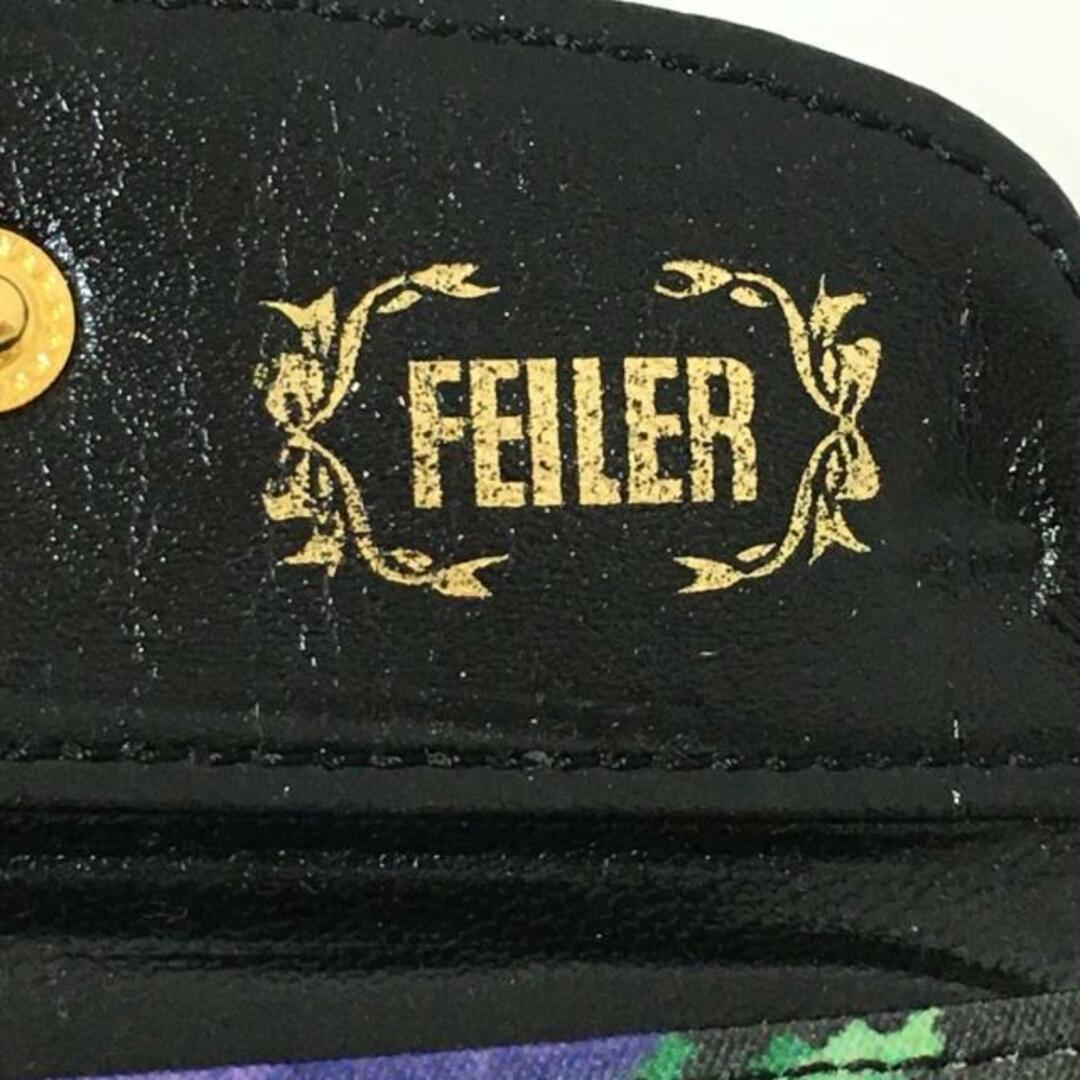 FEILER(フェイラー)のFEILER(フェイラー) カードケース - 黒×ピンク×マルチ 花柄 コーティングキャンバス レディースのファッション小物(名刺入れ/定期入れ)の商品写真