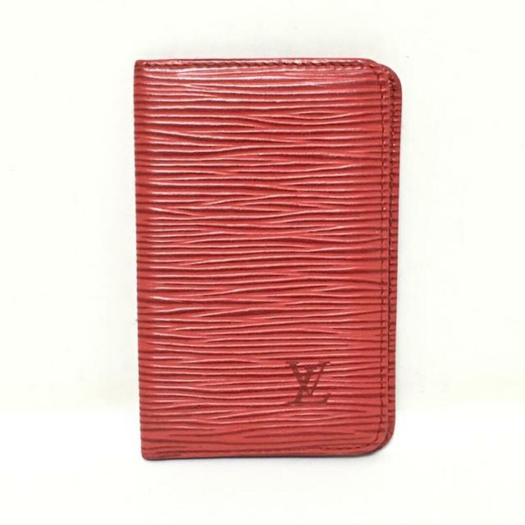 『2年保証』 LOUIS VUITTON(ルイヴィトン) カードケース エピ ポシェットカルトヴィジット M56577 カスティリアンレッド レザー（LVロゴの刻印入り)