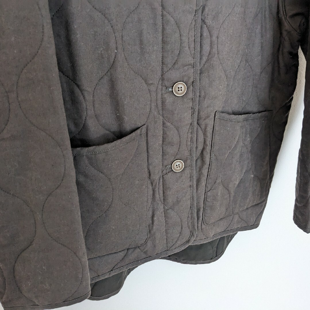 キルティングコート　チャコール　ダークグレー　Mushroom レディースのジャケット/アウター(ノーカラージャケット)の商品写真