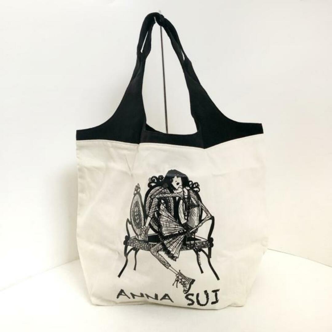 ANNA SUI(アナスイ)のANNA SUI(アナスイ) トートバッグ美品  - アイボリー×黒 麻×コットン×ポリエステル レディースのバッグ(トートバッグ)の商品写真