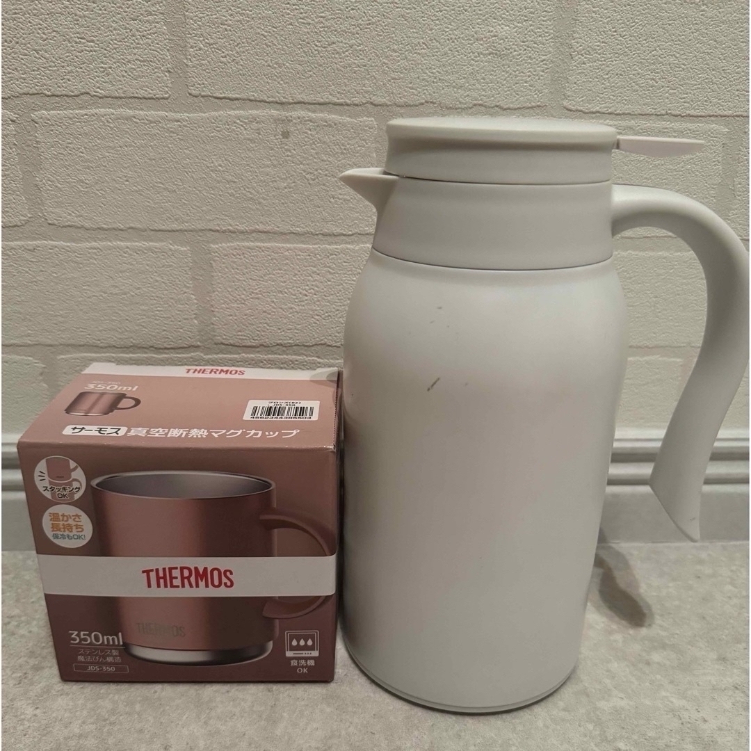 THERMOS(サーモス)の最終値下げしました。サーモスマグカップ+卓上ポット インテリア/住まい/日用品のキッチン/食器(グラス/カップ)の商品写真