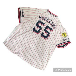 マジェスティック(Majestic)のスワローズ　村上  55  レプリカユニフォーム  2021優勝エンブレム　XL(応援グッズ)