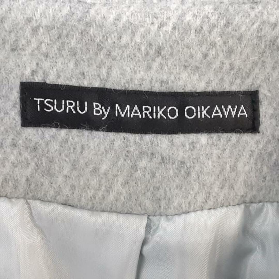 TSURU by Mariko Oikawa(ツルバイマリコオイカワ)のTSURU BY MARIKO OIKAWA(ツルバイマリコオイカワ) コート サイズF レディース美品  - グレー×白 長袖/パール/秋/冬 レディースのジャケット/アウター(その他)の商品写真