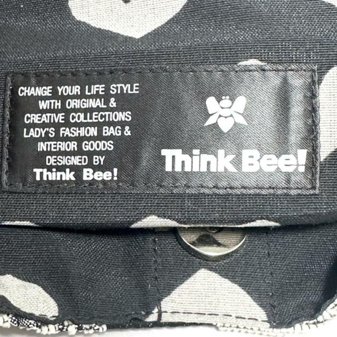 Think Bee!(シンクビー)のThinkBee(シンクビー) トートバッグ美品  - 黒×白×グレー ハート 化学繊維×パイル×エナメル（レザー） レディースのバッグ(トートバッグ)の商品写真