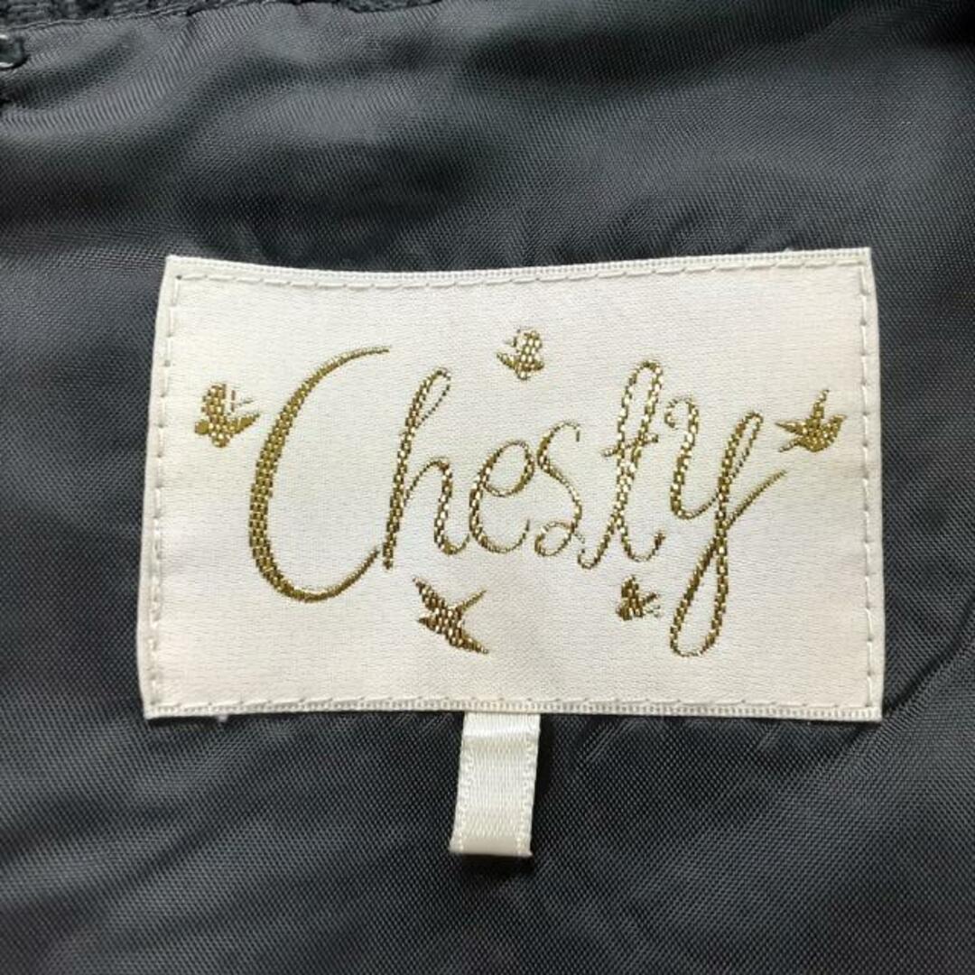 Chesty(チェスティ)のChesty(チェスティ) ワンピース サイズ1 S レディース美品  - 黒 クルーネック/ノースリーブ/ひざ丈/パール/ビジュー レディースのワンピース(その他)の商品写真